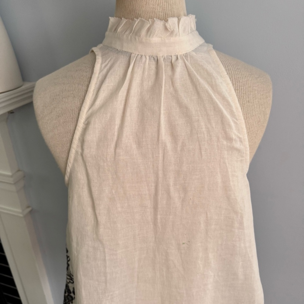 ANTHRO Tavi embroidered tank blouse with tie front, swing style by Pilcro NEW - Picture 9 of 16